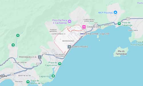 Mapa Praia do Massaguaçu